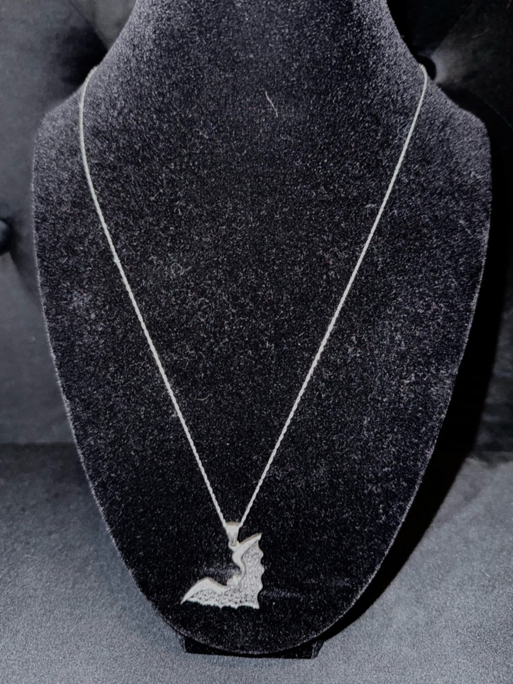 Silver Bat Pendant Necklace